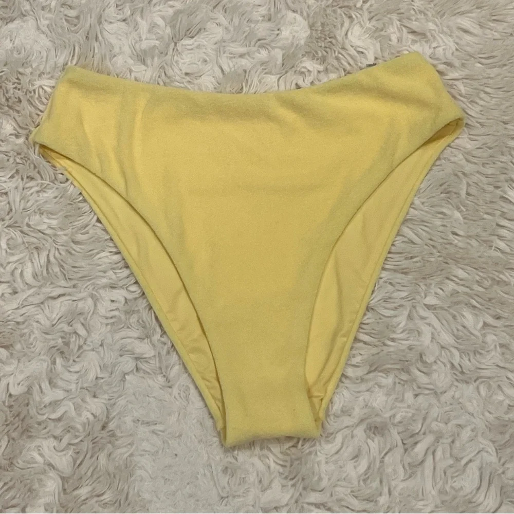 NEW Victoria's Secret Swim High-Waisted Terry Cloth Bikini‎ Bottom Large Yellow